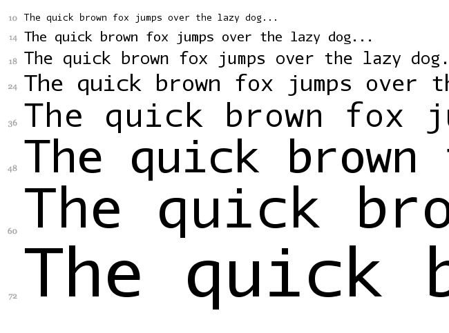 Aurulent Sans Mono font waterfall