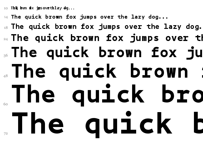 BPmono font waterfall
