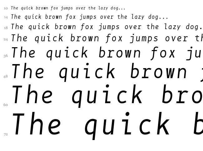 BPmono font waterfall