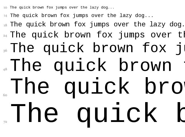 Liberation Mono font waterfall