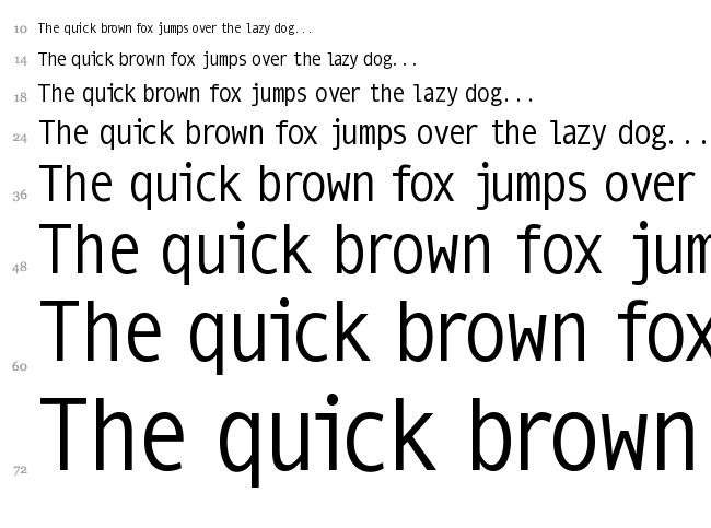Mono Spatial font waterfall