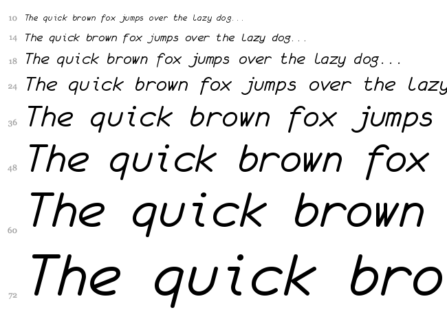 Monofur font waterfall