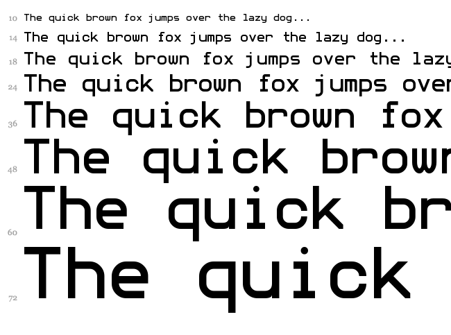 Mono MMM 5 font waterfall