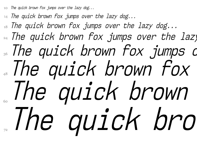 NK57 Monospace font waterfall