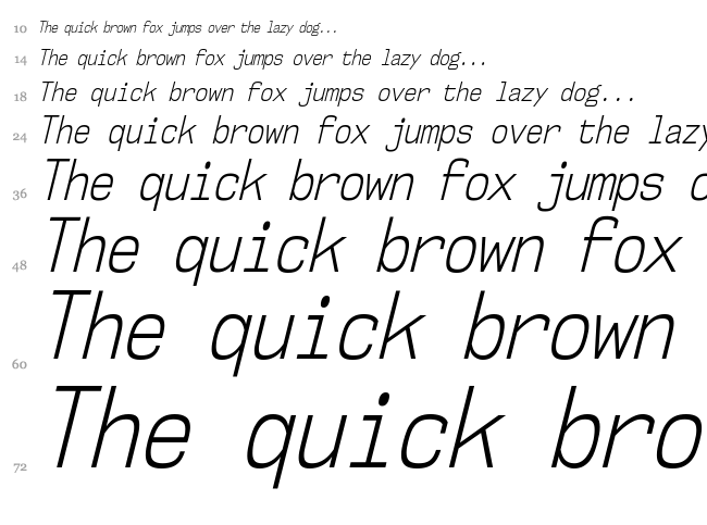 NK57 Monospace font waterfall