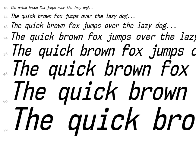 NK57 Monospace font waterfall