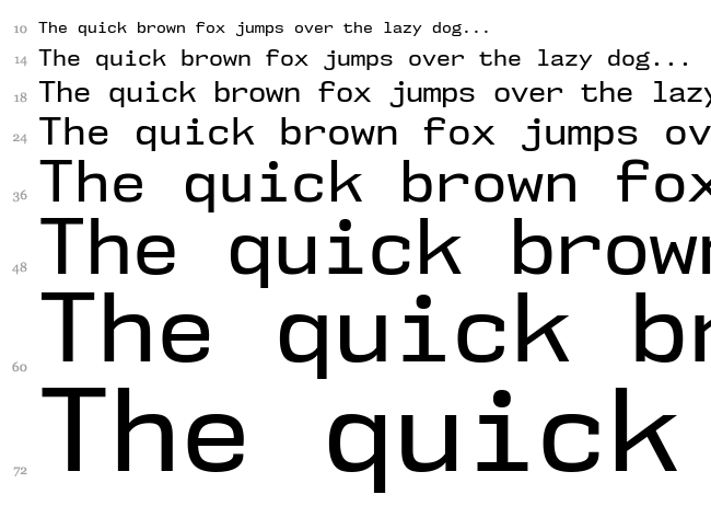 NK57 Monospace font waterfall