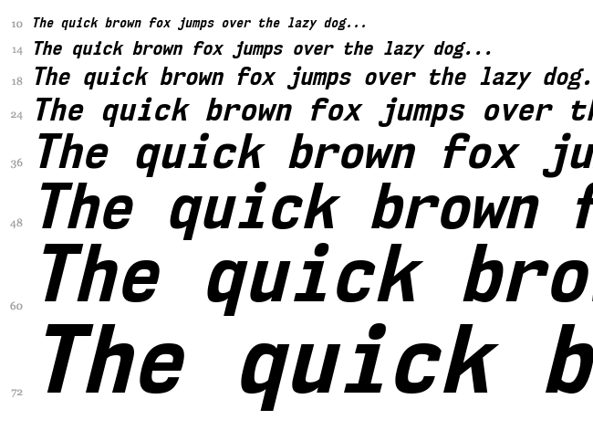 NK57 Monospace font waterfall