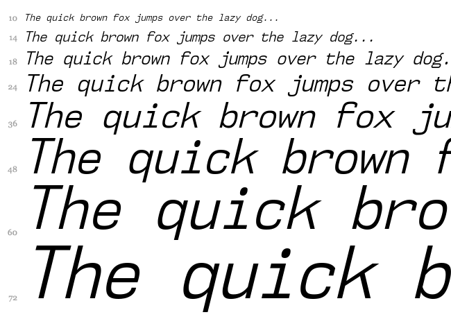 NK57 Monospace font waterfall