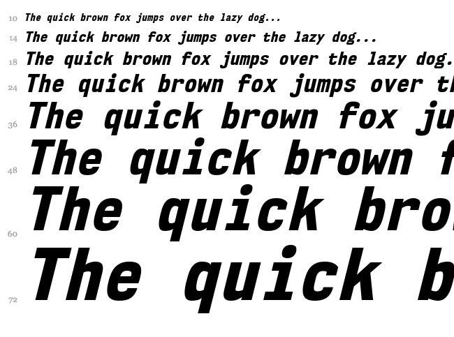 NK57 Monospace font waterfall