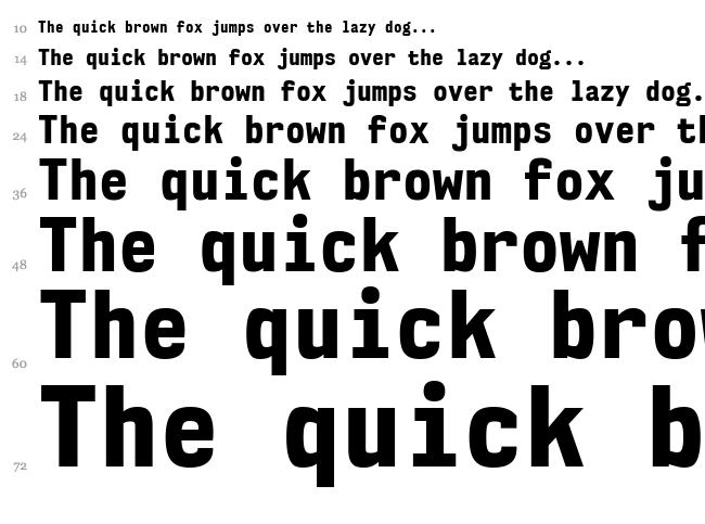 NK57 Monospace font waterfall