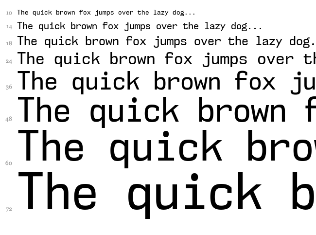 NK57 Monospace font waterfall