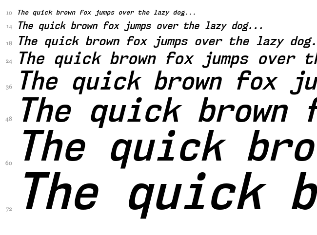 NK57 Monospace font waterfall