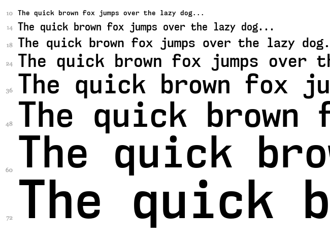 NK57 Monospace font waterfall