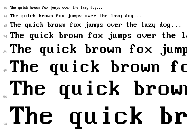 Nouveau IBM font waterfall
