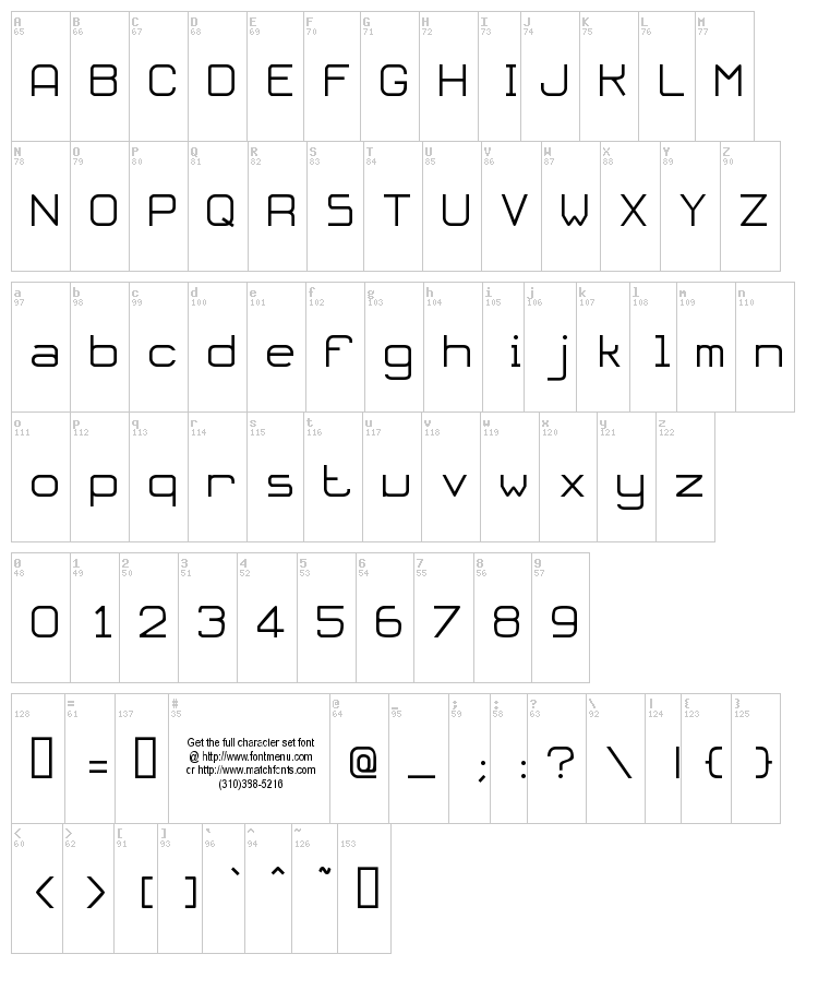 Oloron font map