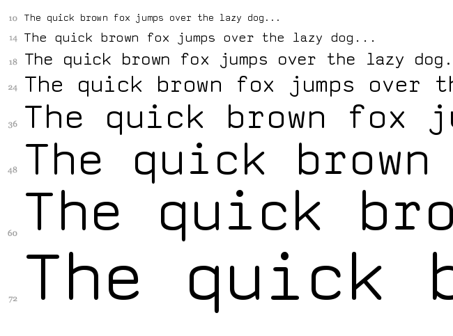 SaxMono font waterfall