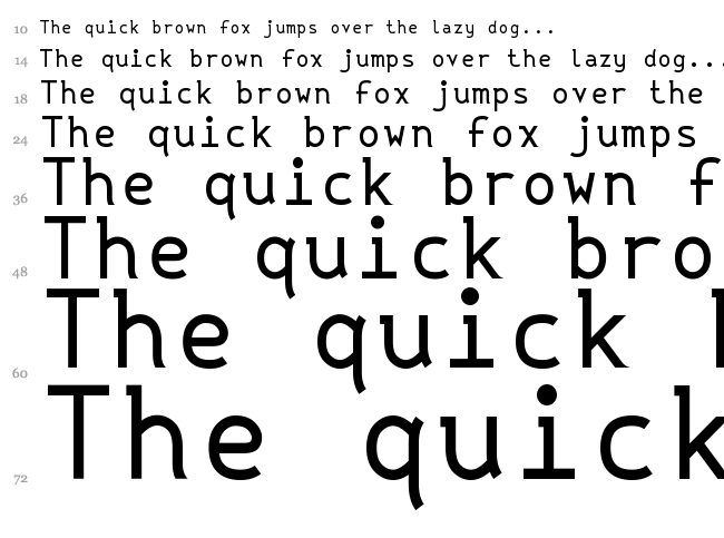 String Literal + Variable font waterfall