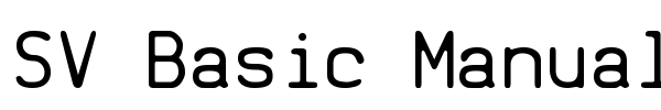 SV Basic Manual font
