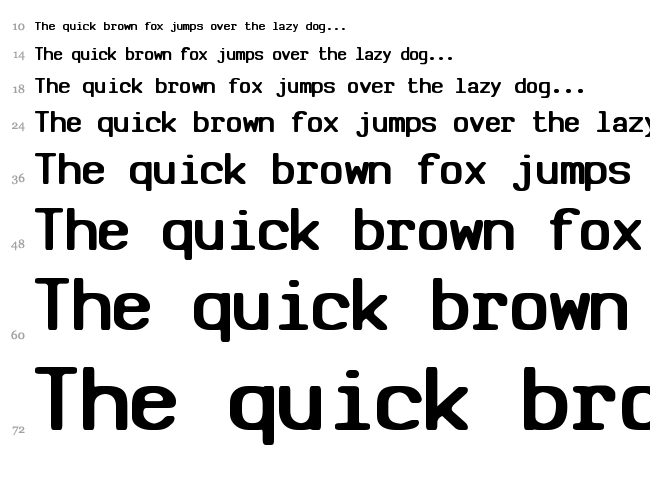 SV Basic Manual font waterfall