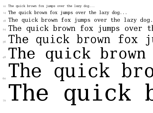 Verily Serif Mono font waterfall