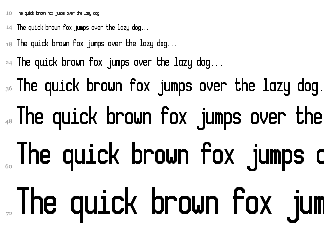 XLMonoAlt font waterfall