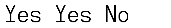Yes Yes No font