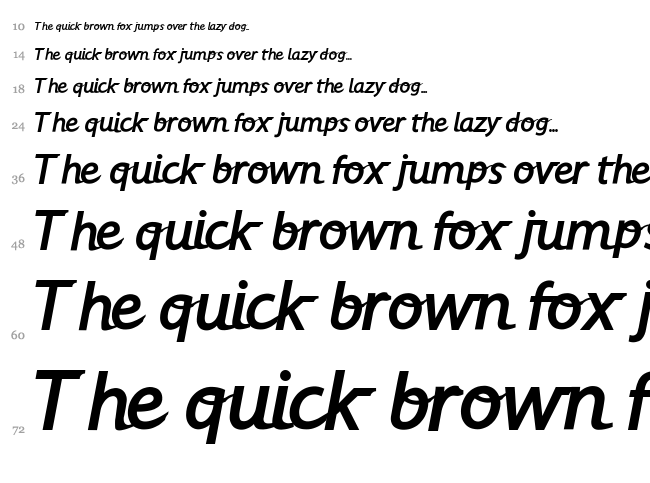 Alpha Crisp font waterfall