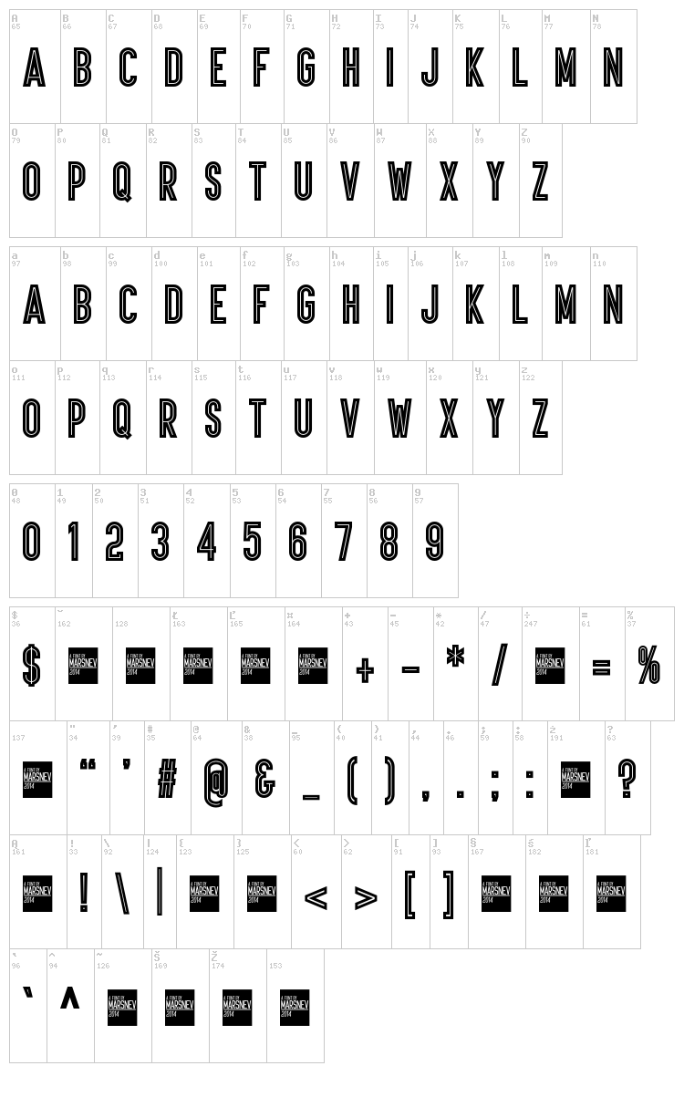 Ariq font map