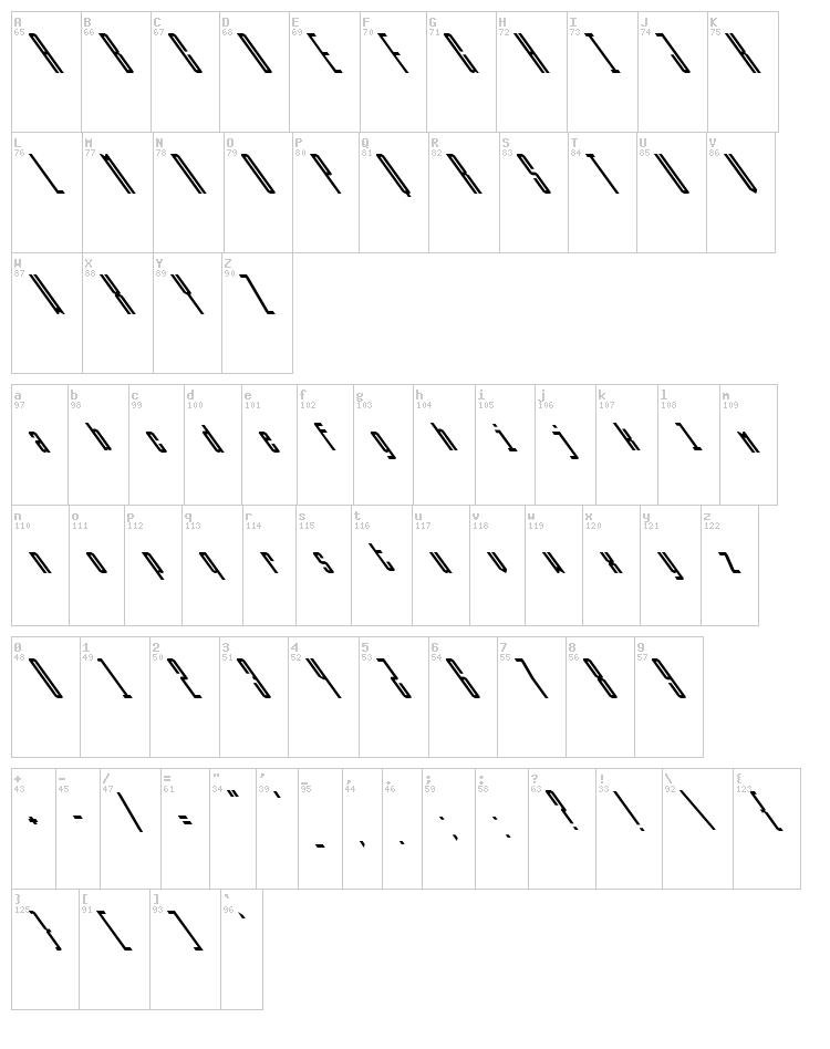 Ballbase font map