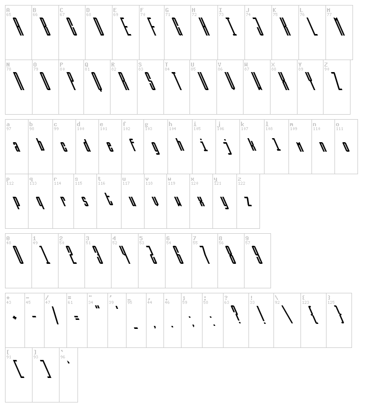 Ballbase font map