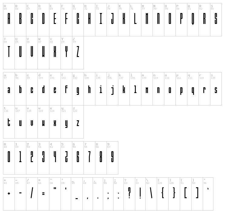 Ballbase font map