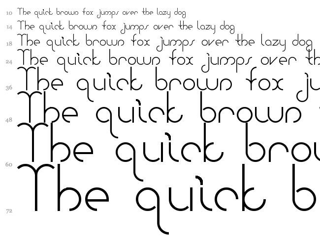 Bauhaus Two font waterfall