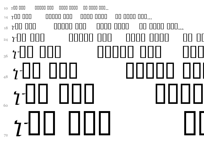 Block Shadow font waterfall