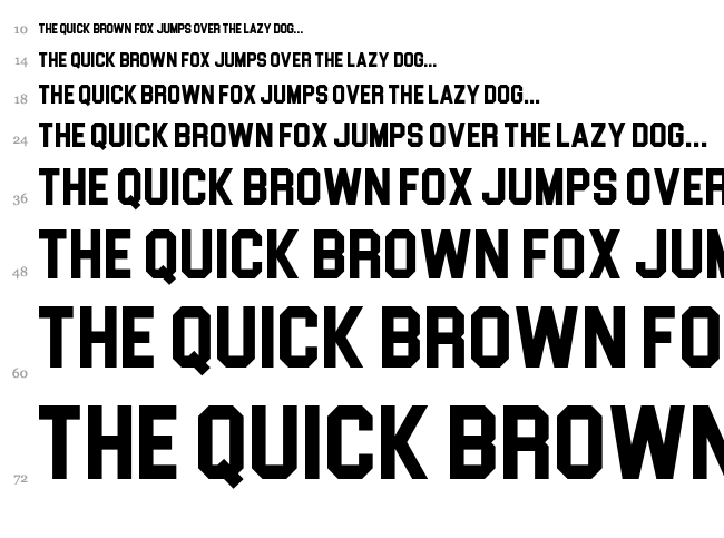 Blockletter font waterfall
