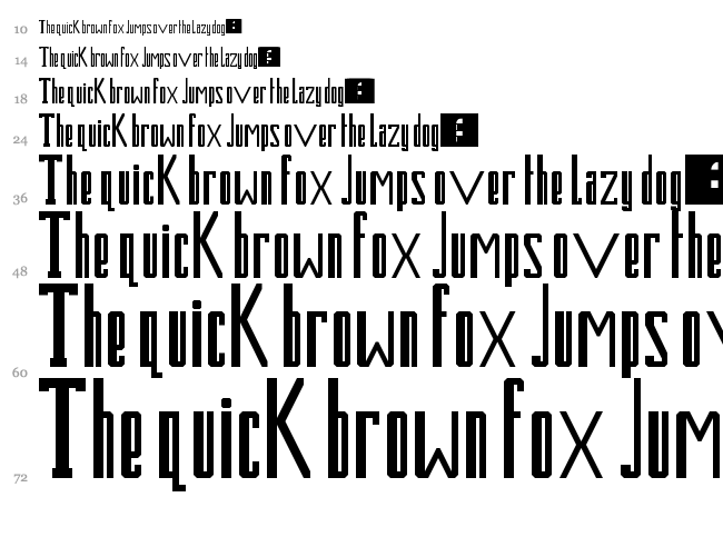 Blues MK2 font waterfall
