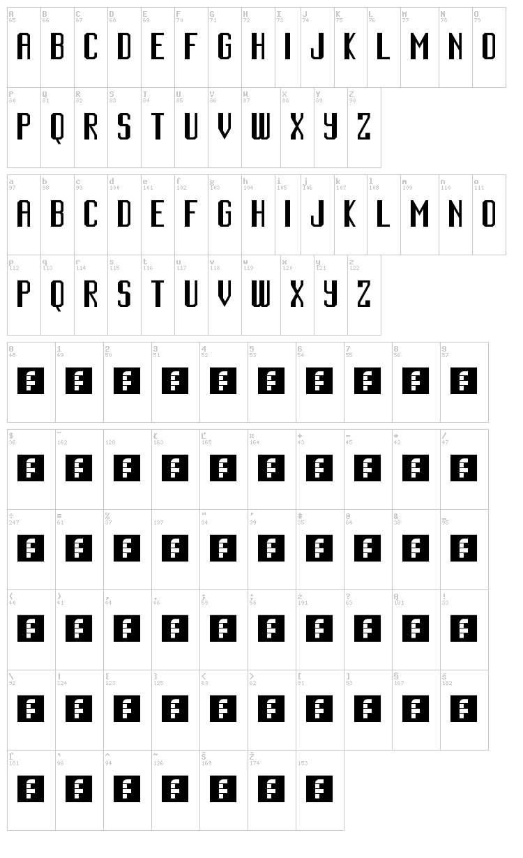 Cinematic Language font map