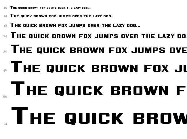 Corporate HQ font waterfall