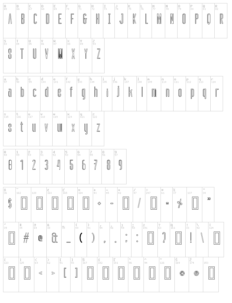 Defatted Milk font map