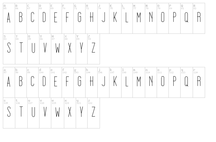 Dooodleista font map