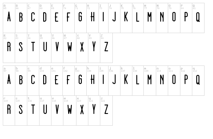 Dooodleista font map