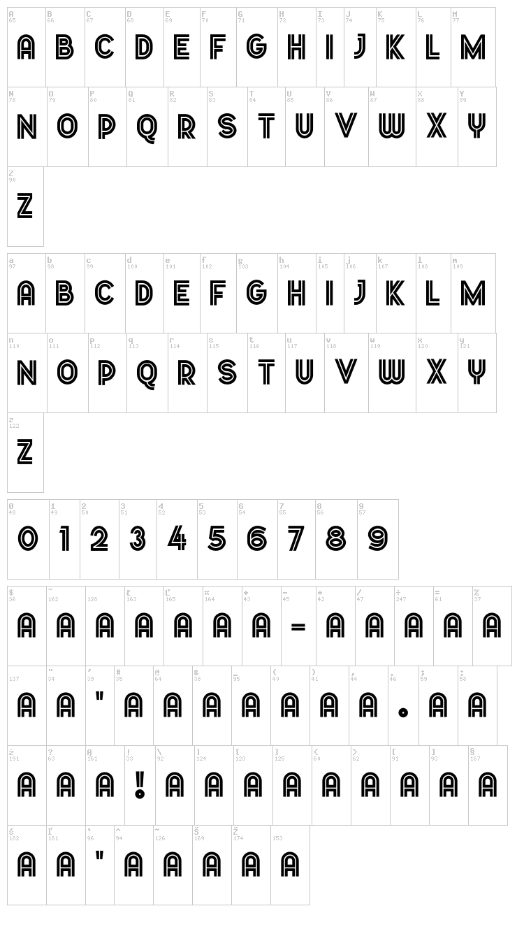 Dopest font map
