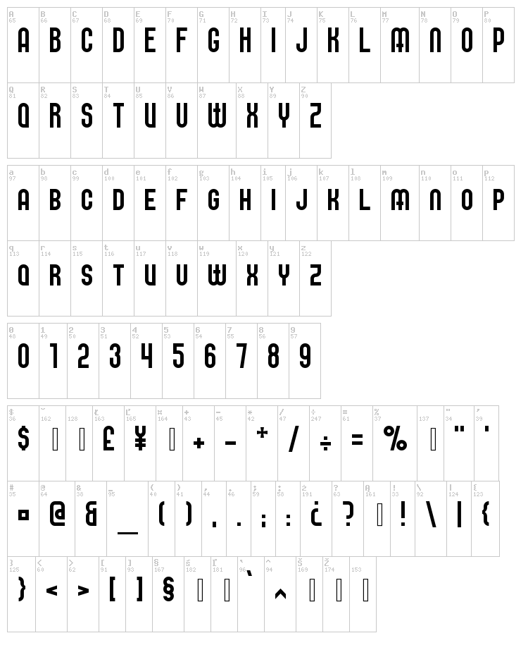 Elbaris font map