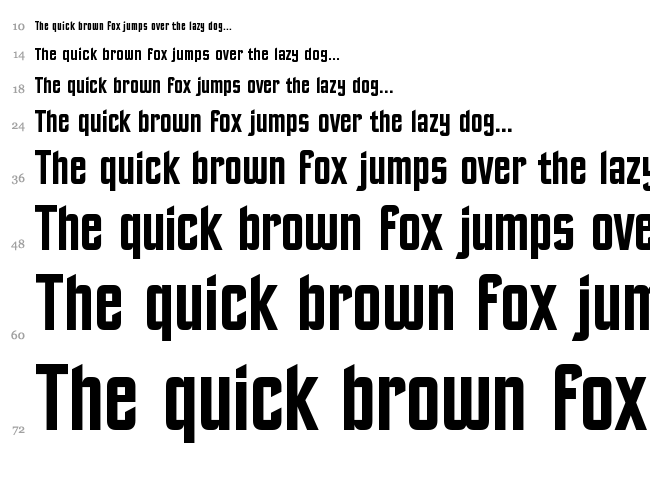 Excelsior Sans font waterfall