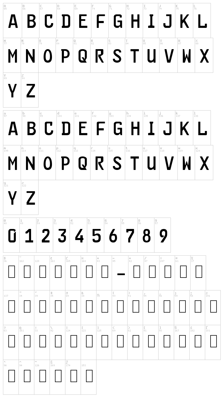 FE-Font font map