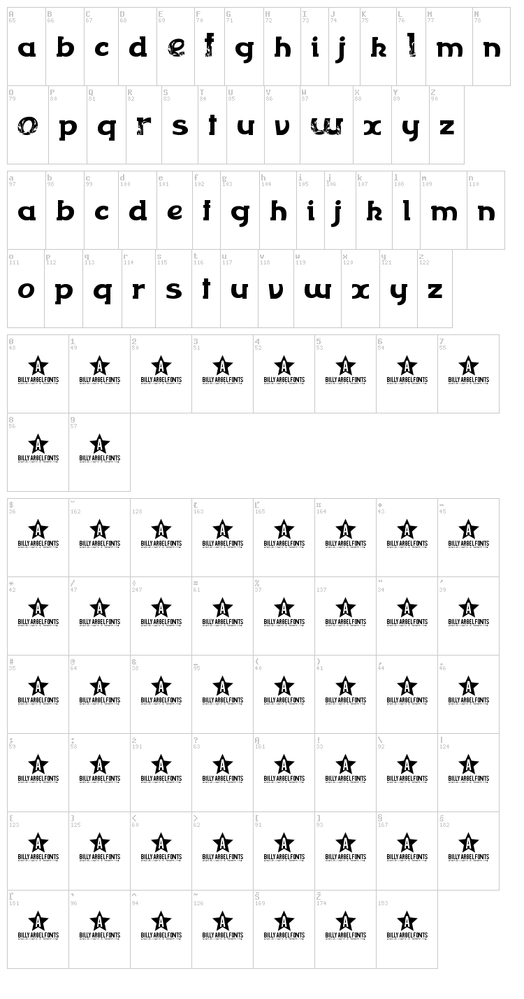 Flowerflow font map