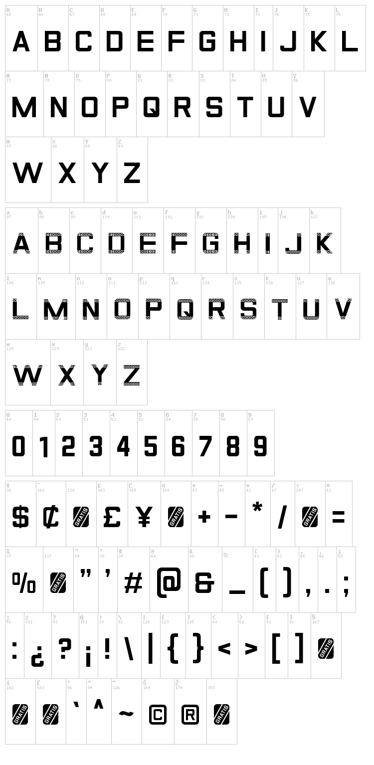 Gratis font map