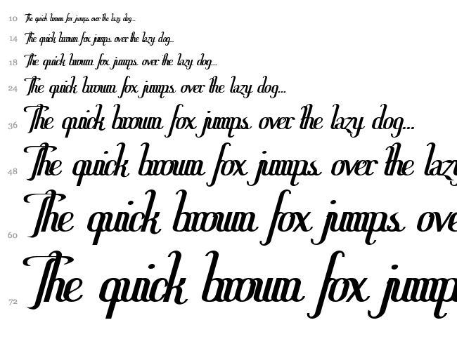 Hitalica font waterfall