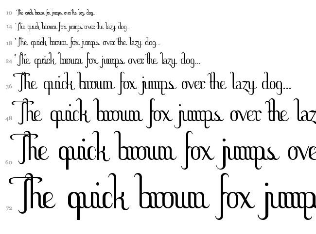 Hitalica font waterfall
