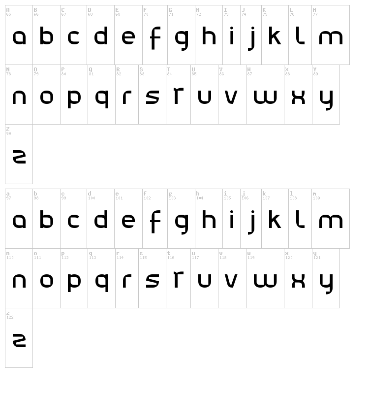 Julie01 font map